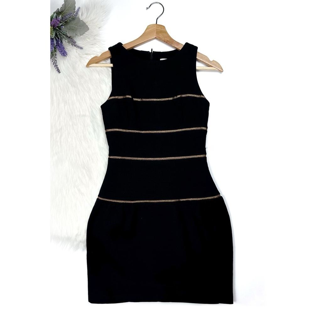 Rolando Santana Women's Ivy Zip Accent Sleeveless  Mini Dress Black Size 2